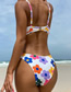 Fashion White Print Polyester Print Lace-up Swimsuit