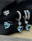 Fashion Ear Clip - Blue Alloy Inlaid Zirconium Love Ear Clip