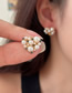 Fashion Gold Alloy Diamond And Pearl Heart Stud Earrings