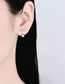 Fashion Silver Pure Copper Line Geometric Stud Earrings