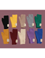 Fashion Light Purple Wool Knit Appliqué Half-finger Gloves