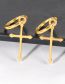 Fashion Gold Titanium Cross Hoop Earrings