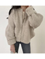 Fashion Grey Wool Knitted Zip Cardigan Jacket