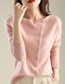 Fashion Rose Pink Knitted Button-down Cardigan Jacket