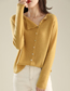 Fashion Beige Knitted Button-down Cardigan Jacket