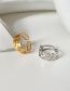 Fashion Gold Titanium Leaf Geometric Ring