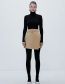 Fashion Khaki Solid Color Belted Irregular Skirt