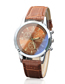 Fashion Brown With Black Alloy Diamond Round Dial Watch