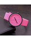 Fashion Rose Red Alloy Geometric Round Dial Watch