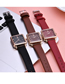 Fashion Red Alloy Geometric Square Dial Watch