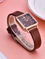 Fashion Red Alloy Geometric Square Dial Watch