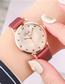 Fashion Khaki Alloy Diamond Geometric Round Dial Watch
