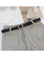 Fashion Camel Pu Oval Buckle Non-perforated Wide Belt