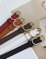 Fashion Brown Pu Double D Pin Buckle Wide Belt
