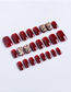 Fashion Mj-076 Wine Red Champagne Full Diamonds [phototherapy] (3 Pieces) Plastic Geometric Nail Art Patches