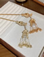 Fashion Hairpin - Orange Gold Alloy Geometric Palace Pearl Tassel Hairpin