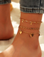 Fashion Gold Alloy Butterfly Pentagram Chain Anklet Set