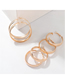 Fashion Gold Metal Geometric Circle Earrings Set
