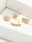 Fashion Gold Alloy Diamond Eye Starfish Earrings Set