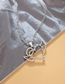 Fashion Silver Metal Diamond Heart Wings Necklace