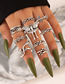 Fashion Silver Alloy Shaped Butterfly Rose Letter Ring Set
