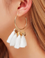 Fashion Gold Alloy Set Zirconium Geometric Tassel Heart Earrings Set