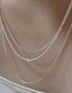 Fashion Three Tier Necklace Sterling Silver Geometric Chain Layered Necklace