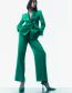 Fashion Green Silk-satin Wide-leg Trousers