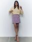 Fashion Purple Textured Two-pocket Skirt