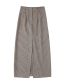 Fashion Lattice Checked Slit Skirt