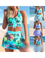 Fashion 1# Polyester Print Lace-up Swimsuit