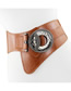 Fashion Brown Faux Leather Metal Buckle Wide Girdle