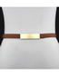 Fashion Gold Leather Wide Belt With Metal Buckle