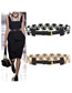Fashion Black M Leather Color-block Wide Belt With Metal Buckle
