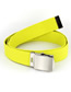 Fashion Light Yellow Canvas Metal Buckle Webbing Belt
