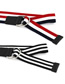 Fashion Black And White 125cm Long Striped Canvas Double-loop Wide Girdle