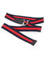 Fashion Navy Blue Red 125cm Long Striped Canvas Double-loop Wide Girdle