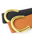 Fashion Camel L Size Leather Belt With Metal Buckle