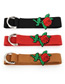 Fashion White Double-ring Buckle Belt In Rose Canvas