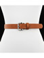 Fashion Black Wide Belt In Leather With Metal Square Buckle