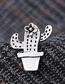 Fashion Silver Alloy Geometric Cactus Brooch