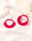 Fashion Fluorescent Violet Resin Plush Round Drop Earrings