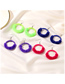Fashion Fluorescent Violet Resin Plush Round Drop Earrings