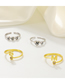 Fashion 2# Brass Diamond Letter Open Ring