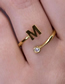 Fashion 4# Solid Copper Letter Open Ring