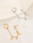 Fashion Silver Alloy Diamond Star And Moon Chain Integrated Ear Cuff
