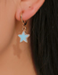 Fashion Gold Alloy Drip Oil Pentagram Earrings Earrings