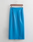 Fashion Sapphire Pu Pleated Skirt