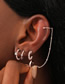 Fashion Rose Gold Copper Zirconium Geometric Earrings Set