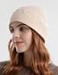 Fashion Brown Wool Knitted Pearl Rolled Hood